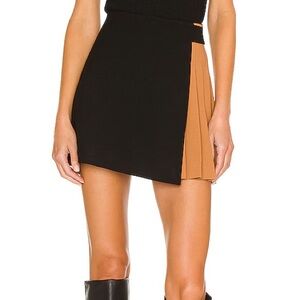 Alice + Olivia Black and Tan Asymmetrical Skirt
